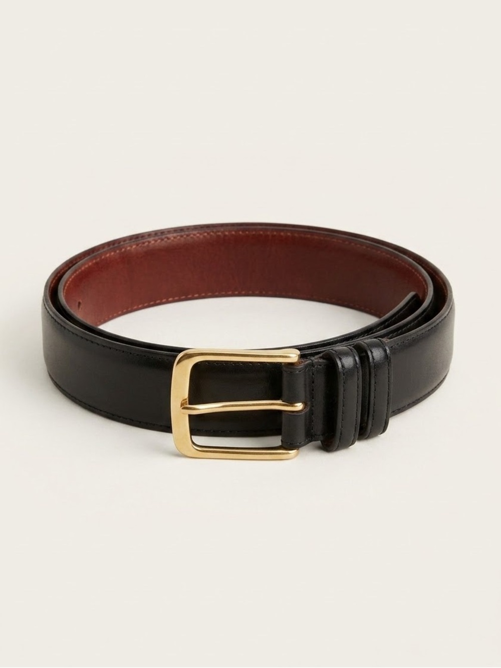 Coach Mens Black Leather Belt Size 40 Brass Buckle Classic Luxury Office
